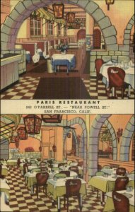 San Francisco CA Paris Restaurant Linen Advertising Postcard