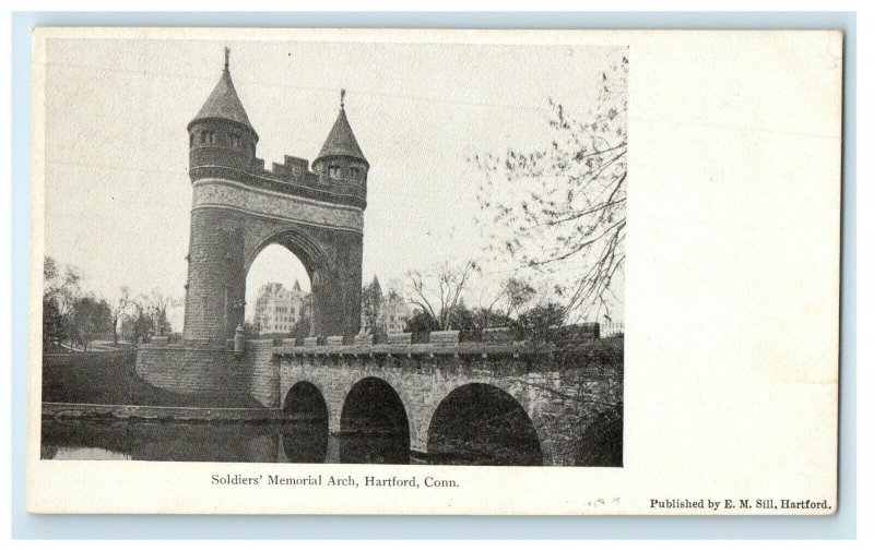 c1905s Soldiers Memorial Arch, Hartford Connecticut CT Unposted Antique Postcard