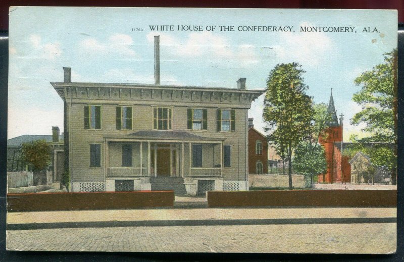 White House of the Confederacy Montgomery Alabama al postmarked 1909 postcard