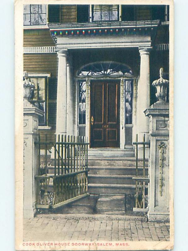 Edge Wear W-Border COOK OLIVER HOUSE DOORWAY Salem - Near Boston MA d1928