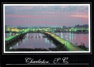 CONTINENTAL SIZE POSTCARD THE ASHLEY RIVER SUNRISE CHARLESTON SOUTH CAROLINA