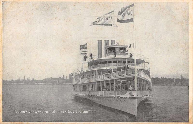 Steamer Ship Robert Fulton Hudson River Day Line Antique Postcard K32602