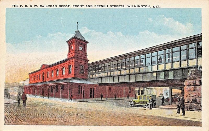 Wilmington de ~ Filadelfia Wilmington-Baltimore Ferrocarril Depot-frente St Postal 