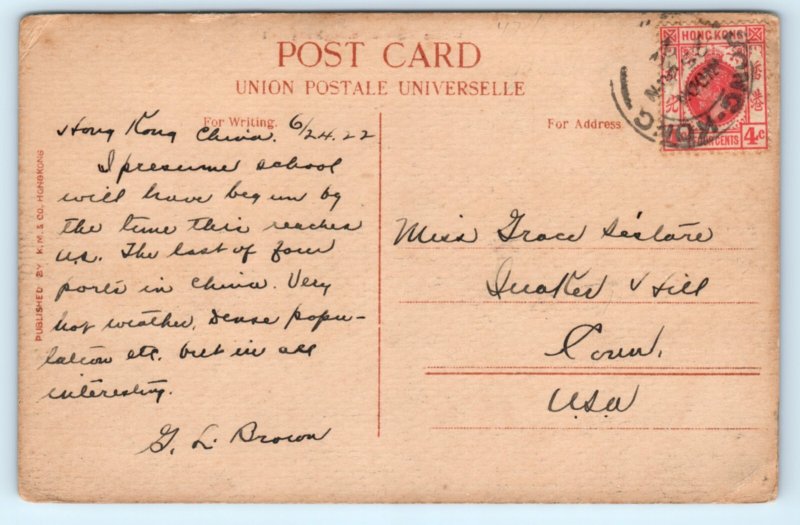 Hong Kong China Aerial View Postcard