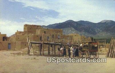 Tourists in Taos Pueblo, New Mexico