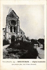 CPA Roye sur Matz L'Eglise bombardee FRANCE (1014431)