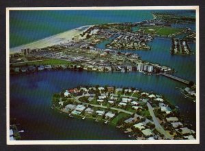 FL Aerial view Treasure Island Florida Postcard Houses Beach Carte Postale