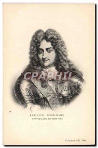 Old Postcard Philippe d & # 39Orleans Brother of Louis XIV