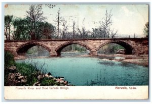 c1905 Norwalk River New Canaan Bridge River Norwalk Connecticut Antique Postcard