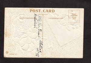 Remember Me Greetings Postcard Flowers Purple Yellow Vintage PC