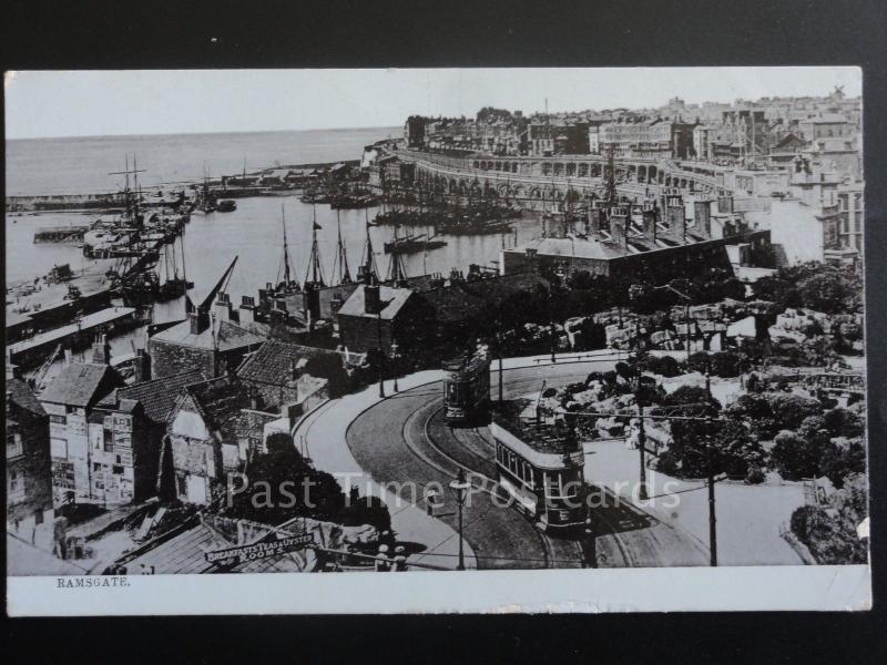 Kent: Ramsgate c1907 showing TRAMWAY, HARBOUR & BREAKFAST TEAS & OYSTER ROOMS