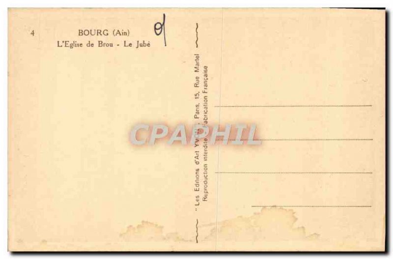 Old Postcard Bourg Eglise de Brou The Jube