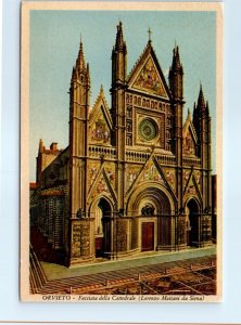 Postcard - Front of the Cathedral (Lorenzo Maitani from Siena) - Orvieto, Italy