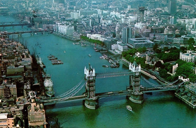 England London Tower Bbridge Aerial View
