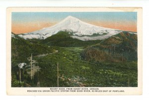 OR - Mt. Hood from Sandy River  (Union Pacific RR card)