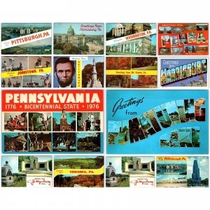 x14 Pennsylvania LOT c1960s PA Greetings Welcome Chrome Postcards Set Vtg A180