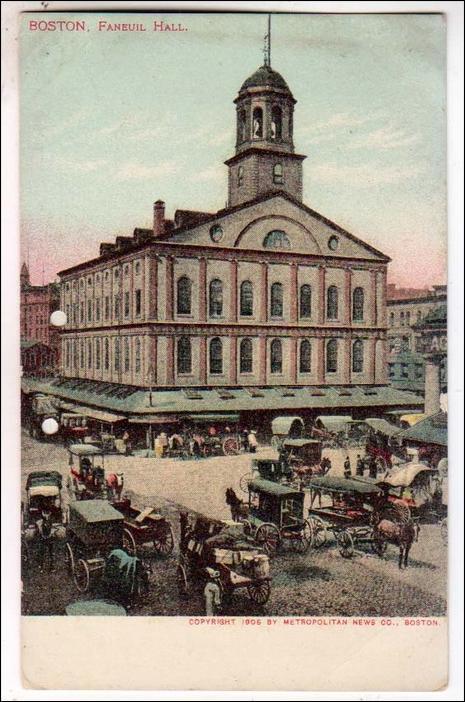 Faneuil Hall, Boston MA  (2 punch holes in card)