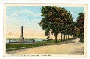 ME - Portland. Cleaves Monument, Fort Allen Park, Eastern Promenade