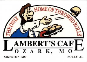 2~4X6 Postcards Ozark, MO Missouri  LAMBERT'S CAFE & ADVERTISING Throwed Rolls