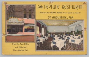 St Augustine Florida~The Neptune Restaurant~Post Office~Slave Market~Vintage PC 