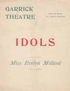 Idols Evelyn Millard Garrick Drama London Theatre Antique Programme