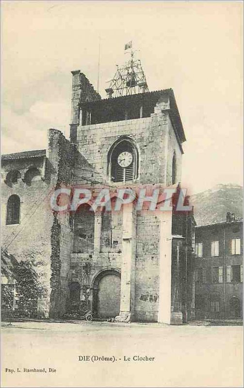 Old Postcard The Bell Tower Drome Die