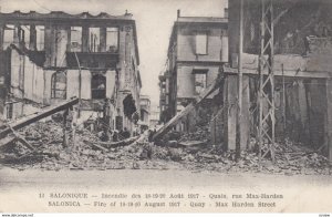 SALONIQUE, Greece, 1917; Destruction from Fire, Quay - Max Harden Street