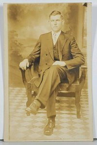 RPPC Young Man Studio Photo Hagerstown Md Family Postcard K2