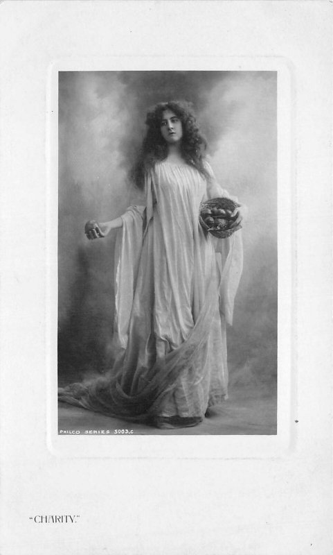 Lot349 charithy  woman religious postcard