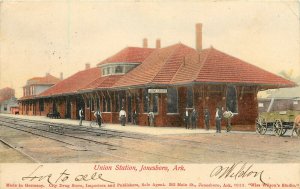 Wheelock Postcard Union Station Jonesboro AR Railroad Depot Craighead County