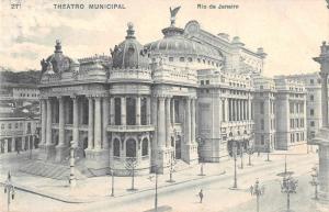 Rio de Janeiro Brazil panoramic view Theatro Municipal antique pc Z23956