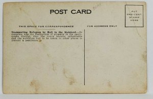 Messina Earthquake Refugees Transported by Rail c1908 Postcard R9