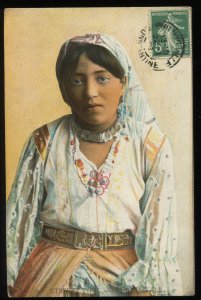 Arab woman. Vintage Levy Fils postcard from Philippeville, Constantine, Algeria