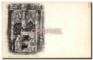 Postcard Ancient Church of Brou Figures of the altarpiece of the Virgin