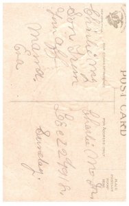 Christmas, Ellen Clapsaddle  , Girl with stocking , Poem