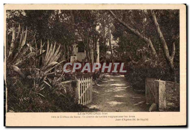 Old Postcard The Port Cros (Var) To the Castle feerie A magical light path for