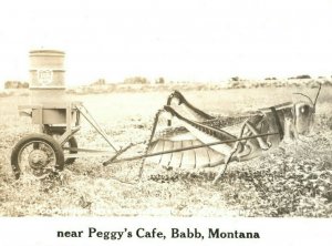 Vintage RPPC Farm Giant Grasshopper Peggy's Cafe Babb, MT Postcard P87