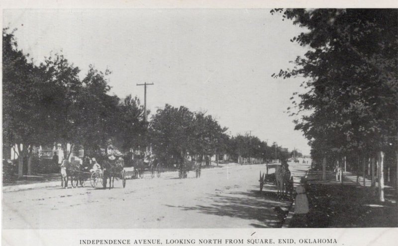 Independence Avenue Square Transport Old Oklahoma USA Postcard