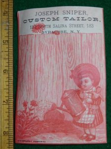 1870s-80s Joseph Sniper Custom Tailor Kids Doll #2 Victorian Trade Card F35