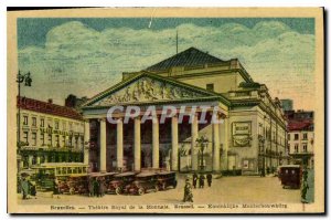 Postcard Old Theater Royal in Brussels Monnale