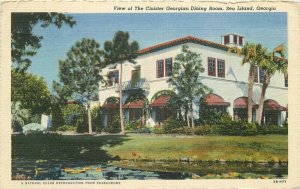 Cloister Georgian Dining Room Sea Island Georgia Teich 1943 Postcard 20-6700