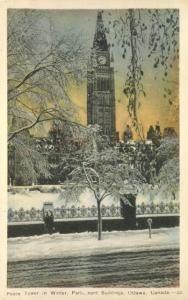 Peace Tower in Winter - Parliament Buildings - Ottawa, Ontario, Canada