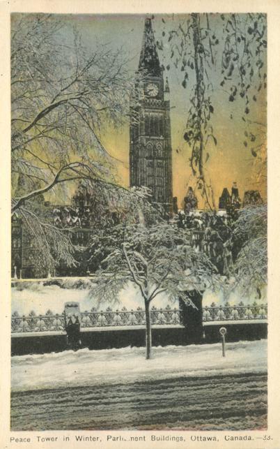 Peace Tower in Winter - Parliament Buildings - Ottawa, Ontario, Canada