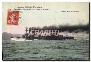 Postcard Old War Ship Truth Breastplate