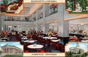 Linen Postcard Shacklett's Cafeteria in Nashville, Tennessee~135176