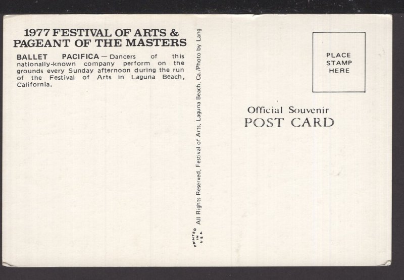 California Laguna Beach, 1977 Festival of Arts & Pageant of the Masters - Chrome