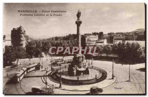 Old Postcard Marseille Place Castellane Fontaine Cantini And Prado Tramway