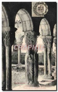 Old Postcard Cloitre St Bertrand de Comminges pillar of the four evangelists