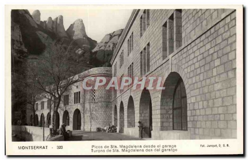 Old Postcard Montserrat Picos de Santa Magdalena desde el parking