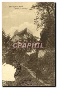 Old Postcard Besancon les Bains Spring Trail